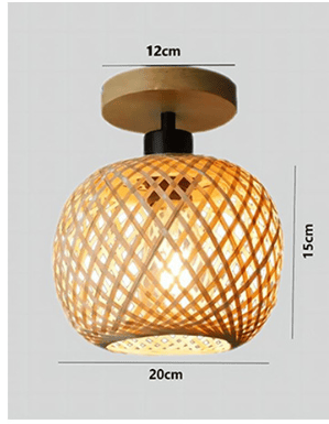 Bamboo woven wall lamp by eprolo with wooden accents, Japanese rattan design, ideal for tea room or cozy homestay lighting.