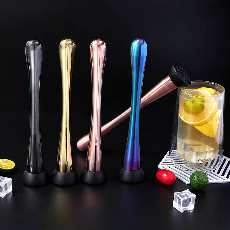 Eprolo stainless steel ice crusher and muddler bar tool for lemon tea and cocktail mixing, with a sleek metallic finish.