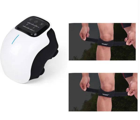 Nehwei Enterprise electric knee massager with adjustable straps and control panel for soothing knee pain relief.