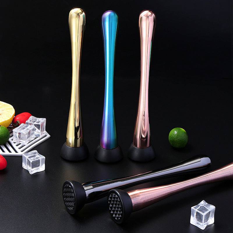 Eprolo stainless steel ice crusher and muddler bar tool for cocktail mixing and lemon tea preparation, with a sleek, durable design.