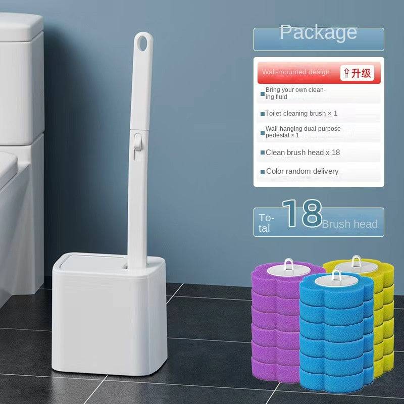 Eprolo disposable toilet brush set with antibacterial cleaning head, designed for easy, corner-free bathroom toilet cleaning.