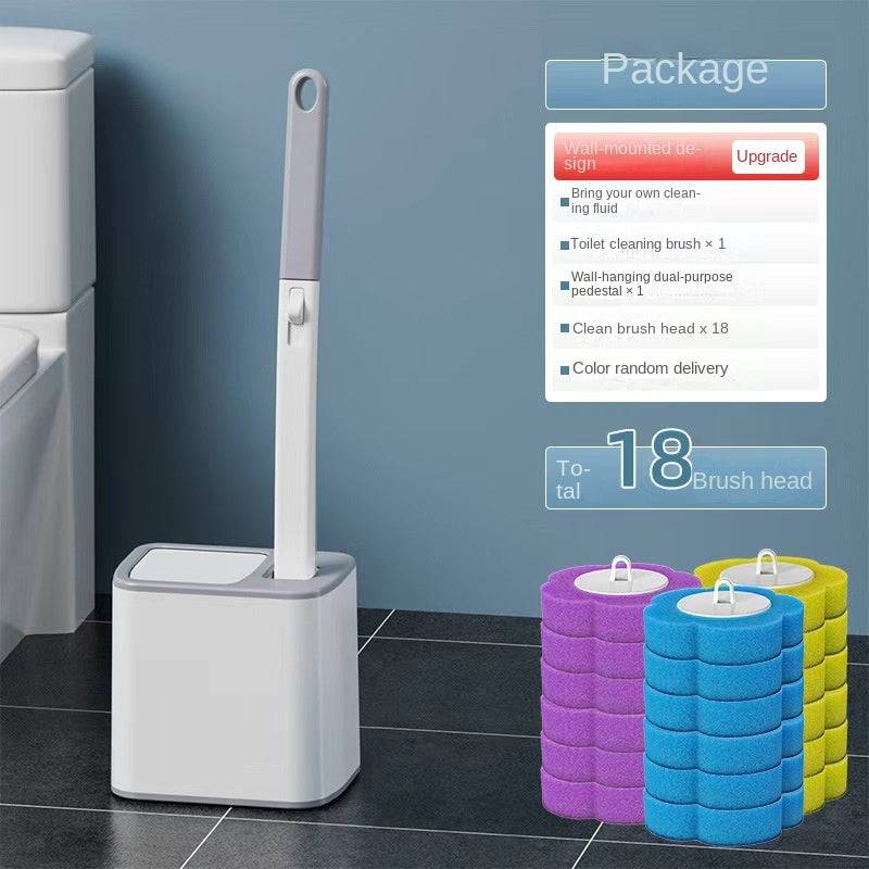 eprolo disposable toilet brush set with antibacterial bristles, designed for thorough cleaning and easy replacement in bathrooms