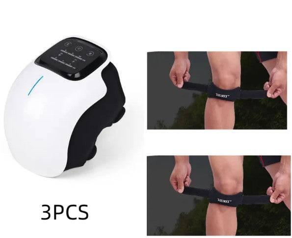 Nehwei enterprise electric knee massager with adjustable straps and cushioned padding for pain relief and comfort.
