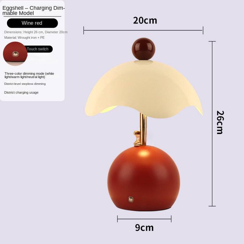Shell-shaped bedside table lamp by eprolo, minimalist night light for bedroom, elegant wedding gift and bedroom decor.
