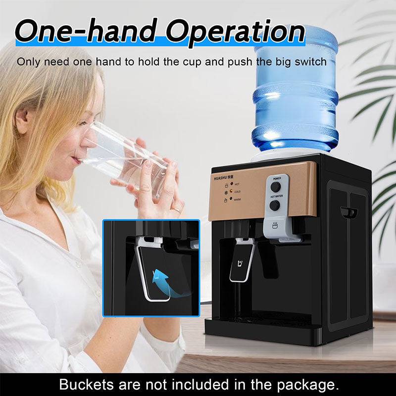 Eprolo electric countertop water dispenser with hot and cold water spouts on a kitchen counter