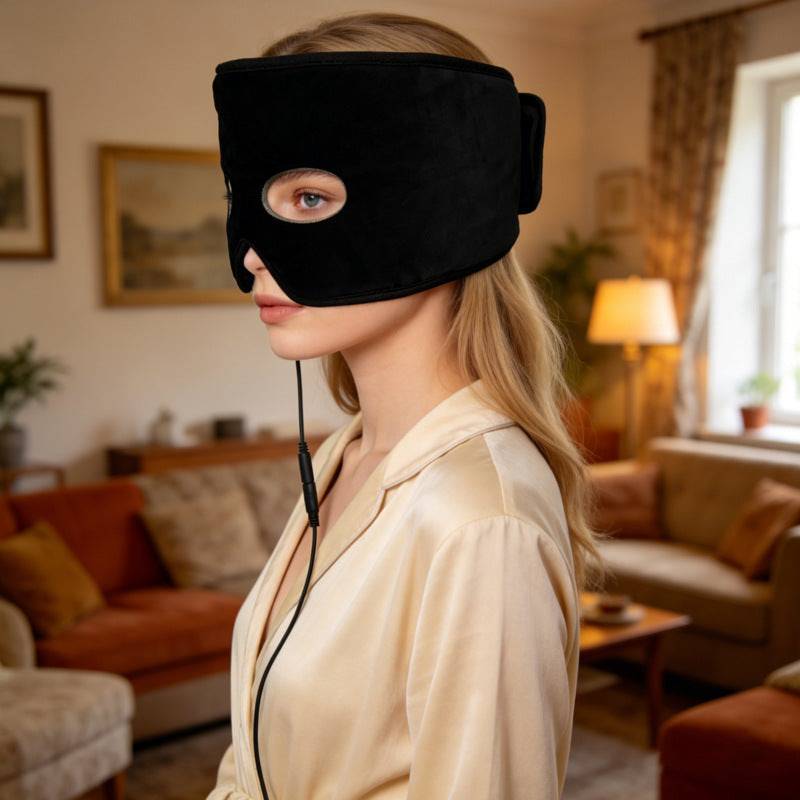 eprolo electric heating eye mask with USB recharge, graphene heating, 3-stage steam, heat therapy, and adjustable headband for relaxation