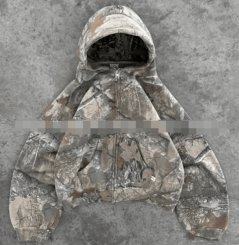 Urban camo retro hoodie by Nehwei Enterprise featuring a camouflage design and casual fit, shown on a model.