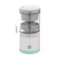 eprolo wireless electric citrus juicer with a compact design, showing the juicing cone and transparent juice container.