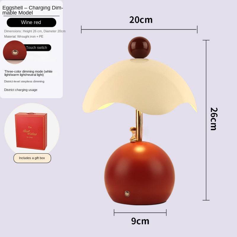 Shell-shaped table lamp by eprolo, elegant minimalist bedside light ideal for bedroom decor and wedding gift.