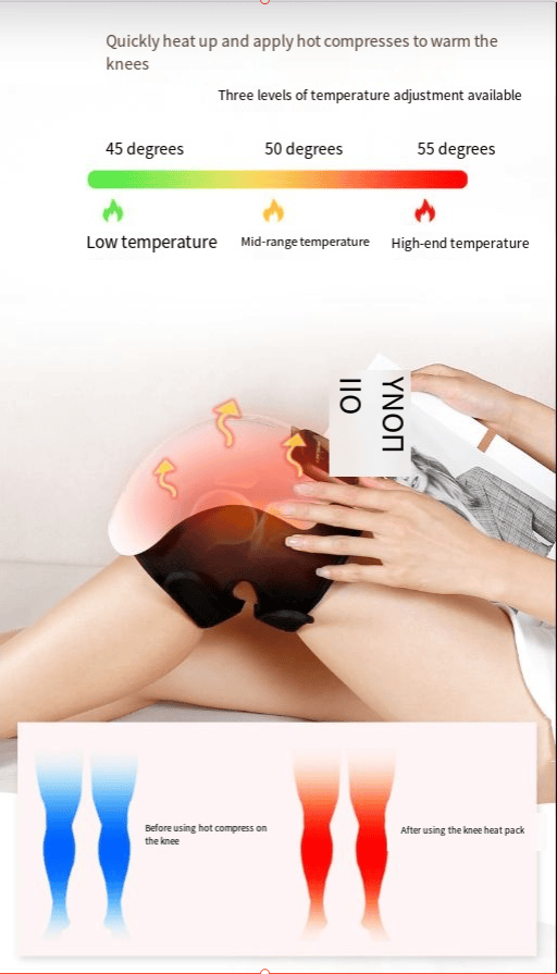 Nehwei enterprise electric knee massager with adjustable straps and heating function, designed to soothe knee pain and improve circulation.