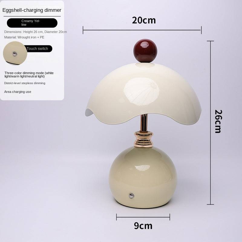 Shell-shaped eprolo bedside table lamp with a minimalist design, ideal for bedroom decor and night lighting.