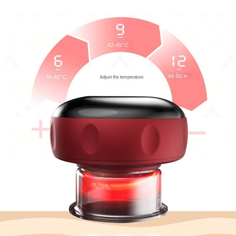 eprolo smart vacuum cupping and Gua Sha device with electric heating, breathable design, used for meridian therapy massage.