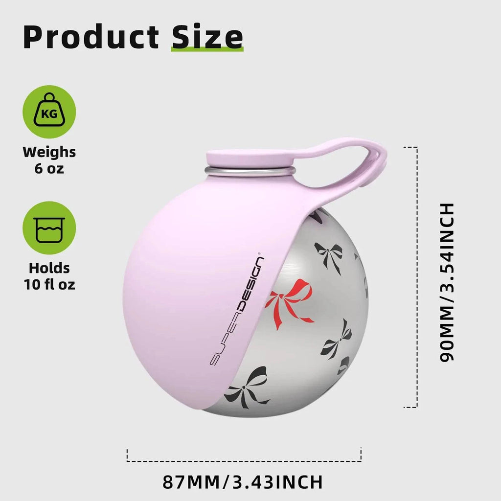 Nehwei enterprise 2-in-1 portable dog water bottle for small dogs with stainless steel bottle and silicone leak-proof lid.