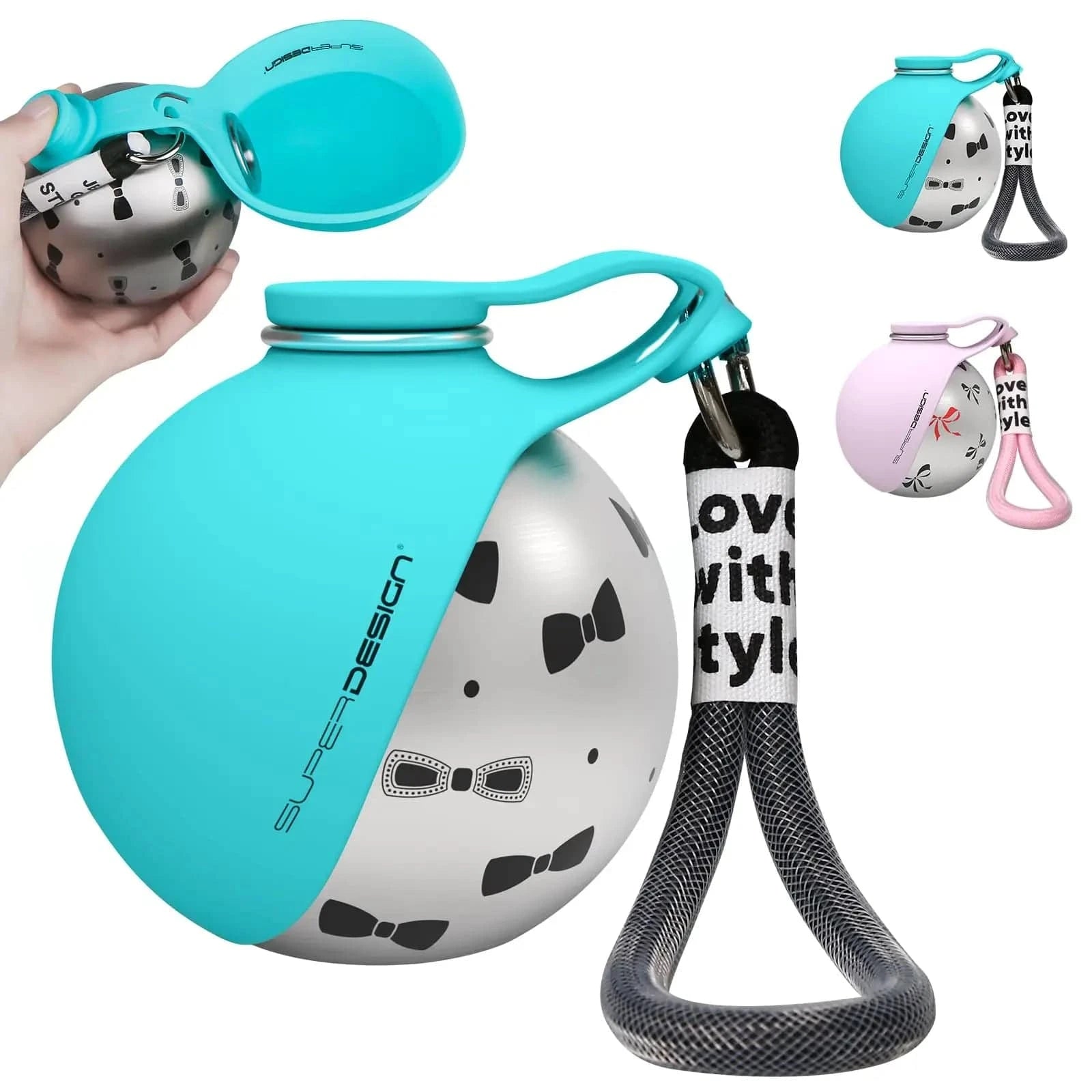 Portable dog water bottle for small dogs by Nehwei enterprise, leak-proof stainless steel with silicon for travel and hydration.