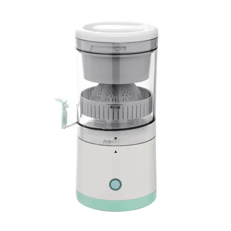 eprolo wireless electric citrus juicer with a compact design, showcasing the juicing cone and juice collection container.
