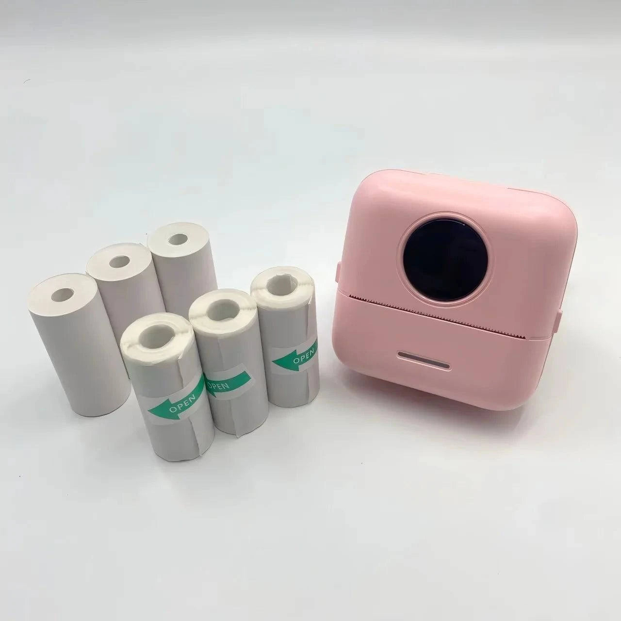 Nehwei enterprise mini portable printer with HD inkless label printing, high-resolution photos, text, labels, and sticky notes.