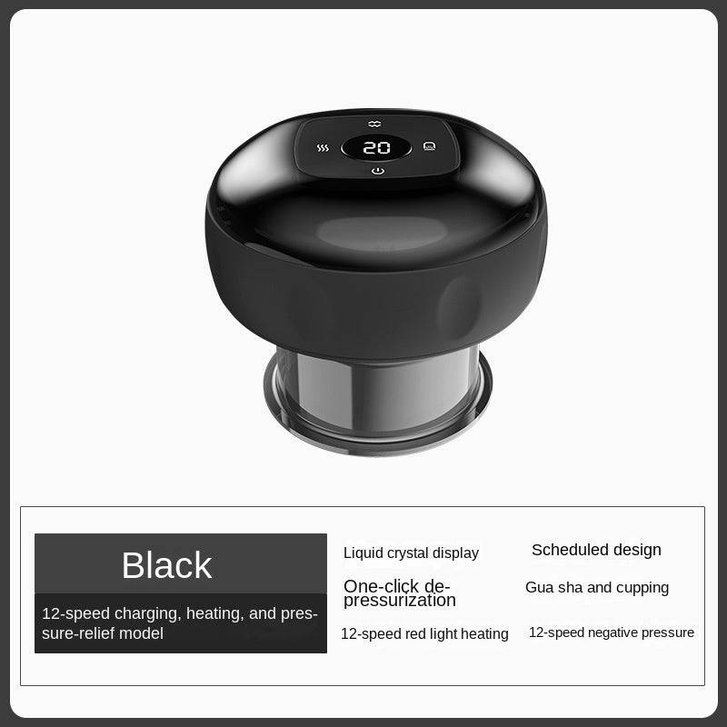 eprolo smart vacuum cupping and Gua Sha device with electric heating for meridian therapy and massage, featuring suction and breathable design.