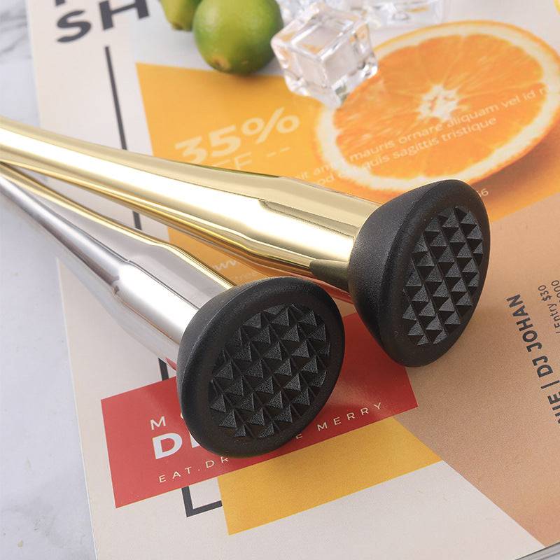 Eprolo stainless steel ice crusher and muddler bar tool for lemon tea and cocktail mixing, showing a sleek, durable design.