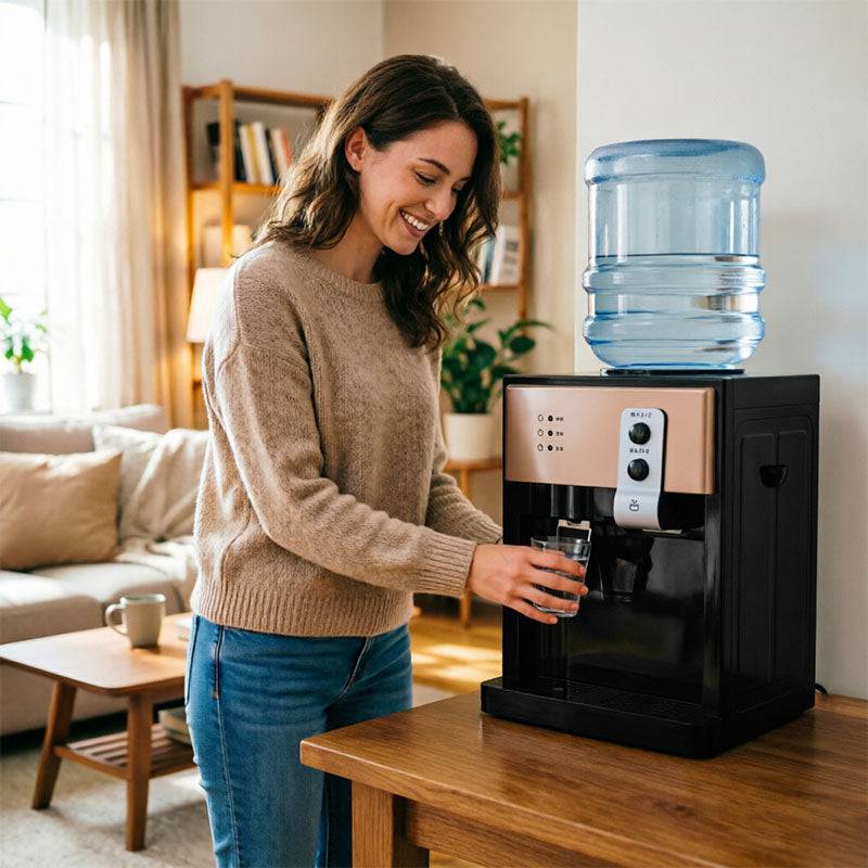 eprolo electric countertop water dispenser with hot and cold water, featuring temperature control for home or office use