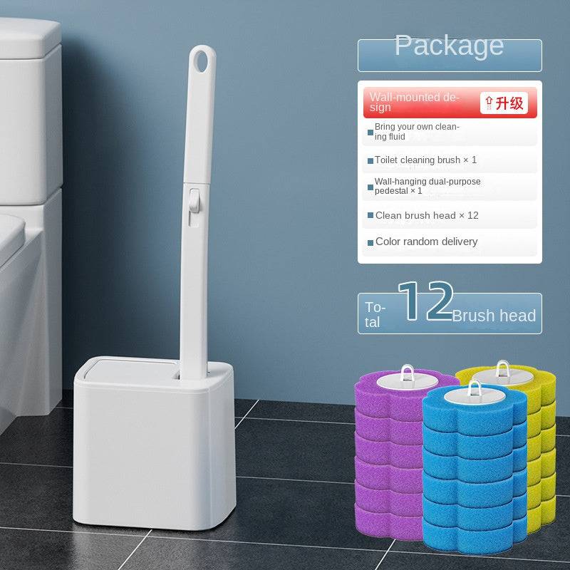 Eprolo disposable toilet brush set with antibacterial cleaning brush head, designed for easy, corner-free bathroom sanitation.