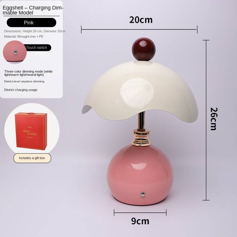 Shell-shaped table lamp by eprolo, luxurious minimalist bedside light for bedroom or wedding gift, glowing night light.