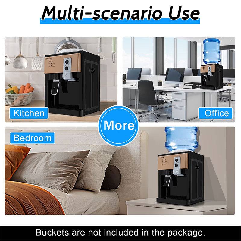 Eprolo electric countertop water dispenser with hot and cold water options, compact design for home, kitchen, or office use