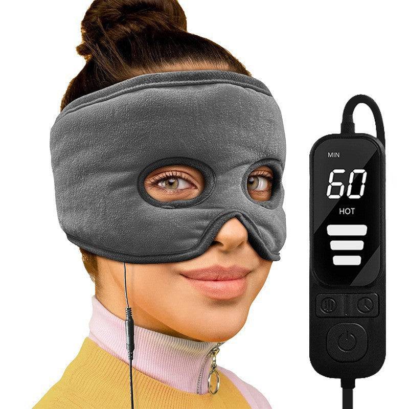 Eprolo electric heating eye mask with USB recharge, steam therapy, graphene heating, and adjustable headband for warmth and relaxation.