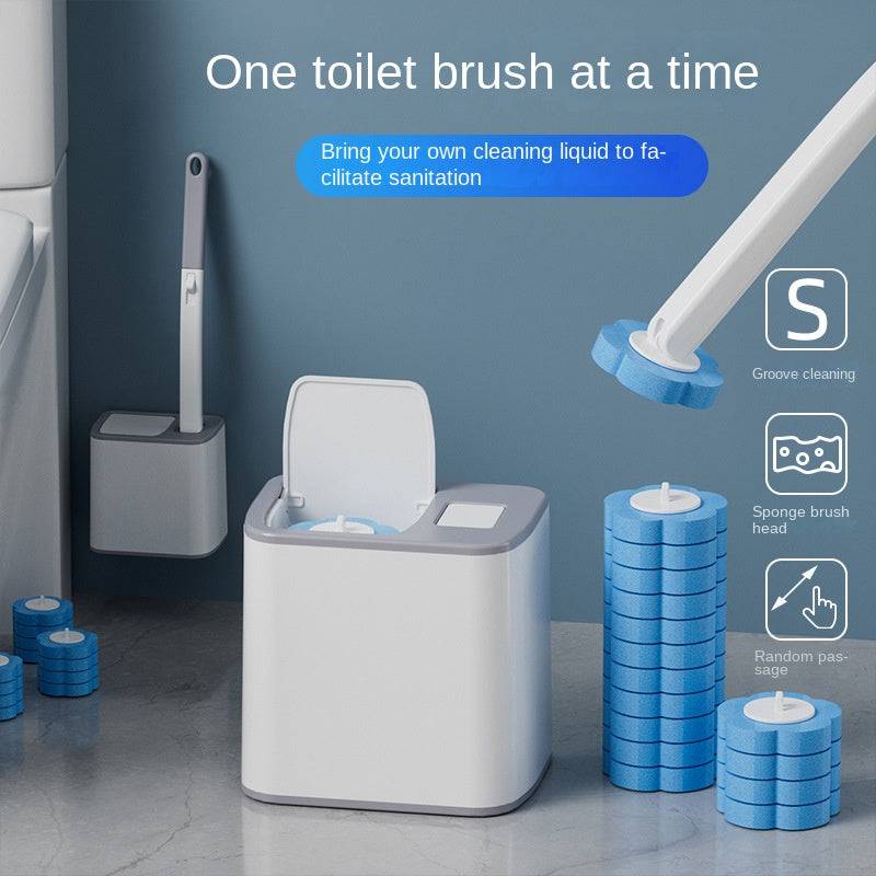 Eprolo disposable toilet brush set with antibacterial replaceable head, designed for thorough bathroom cleaning without dead corners.