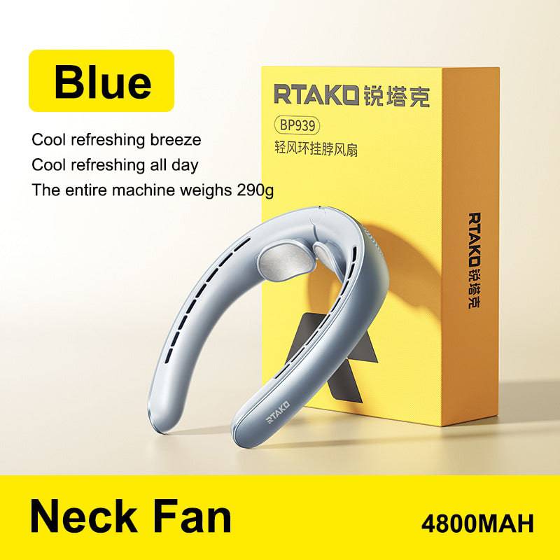 Eprolo leafless neck-hanging fan, portable USB rechargeable personal mini fan worn around the neck, compact and lightweight.