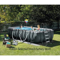 Nehwei enterprise 18' x 9' x 52" rectangular above ground swimming pool set with pump, large backyard outdoor pool, water inside