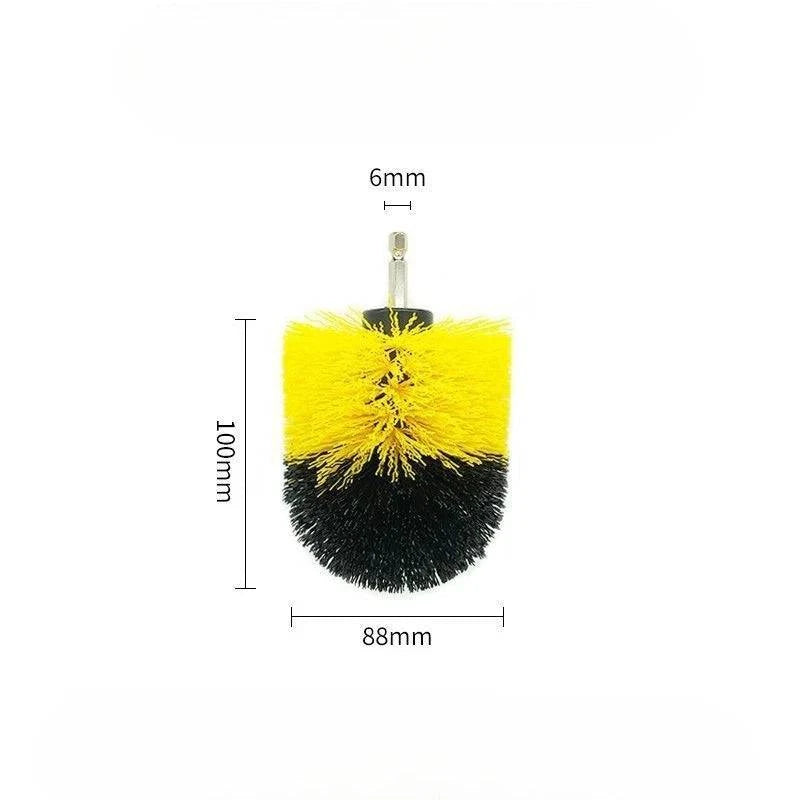 Nehwei electric drill scrubber brush kit with nylon brushes for carpet, glass, car tires, available in 2-5 inch sizes.
