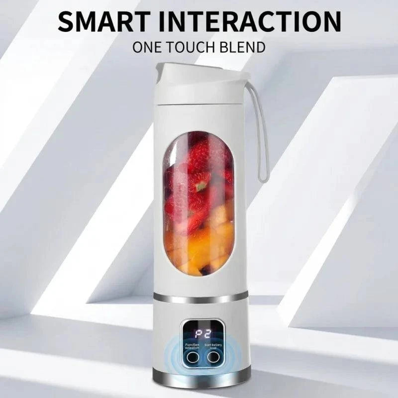 Nehwei enterprise portable USB rechargeable mini blender with digital display and 12-blade system for travel and smoothies.