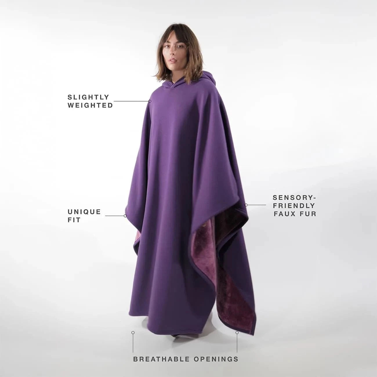 Unisex oversized Eden hoodie by Nehwei enterprise featuring ultra-soft faux fur lining and lightweight, warm winter cloak design.