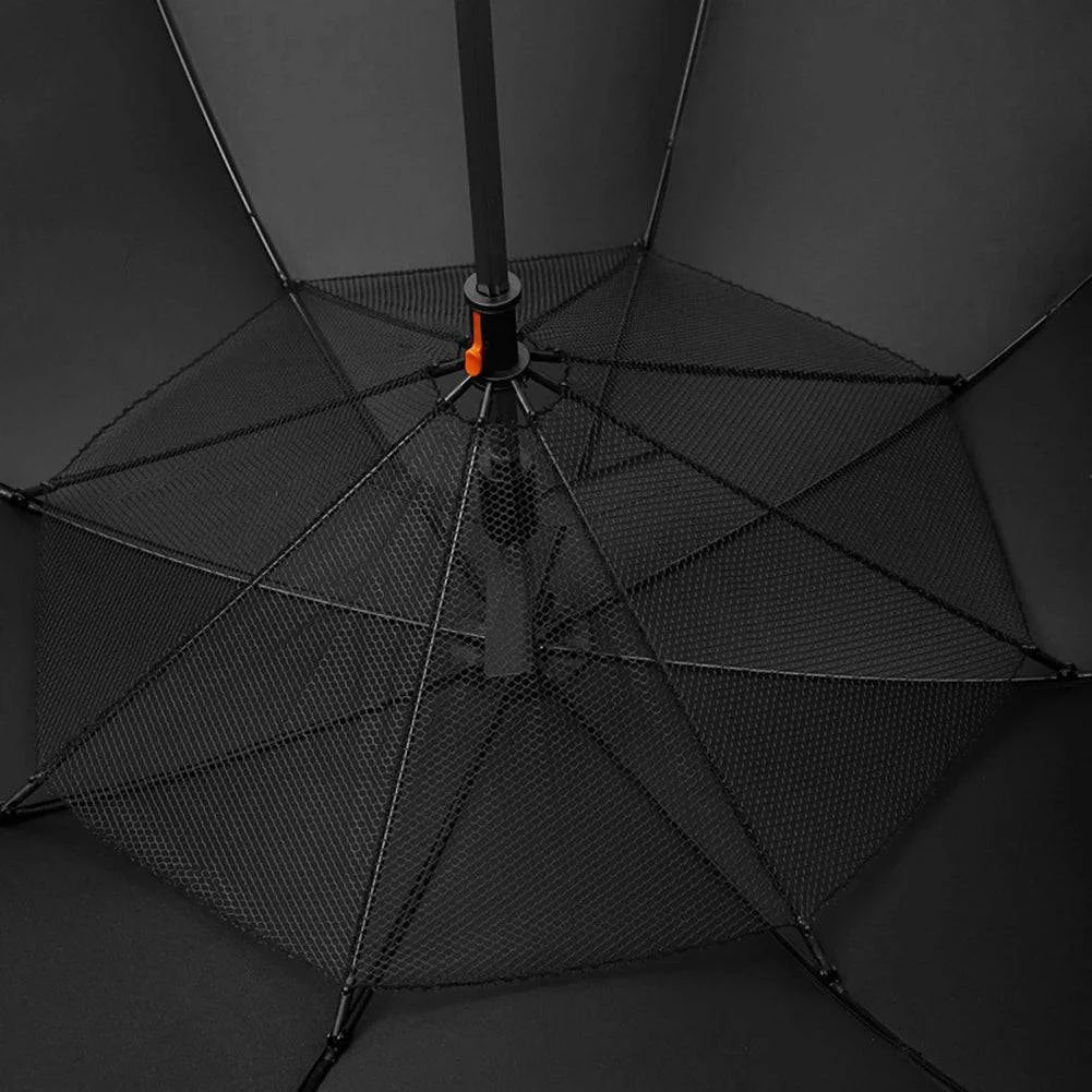 Nehwei enterprise 3-in-1 umbrella with misting fan, UV protection, and spray for summer cooling, shown with open umbrella and fan attachment.