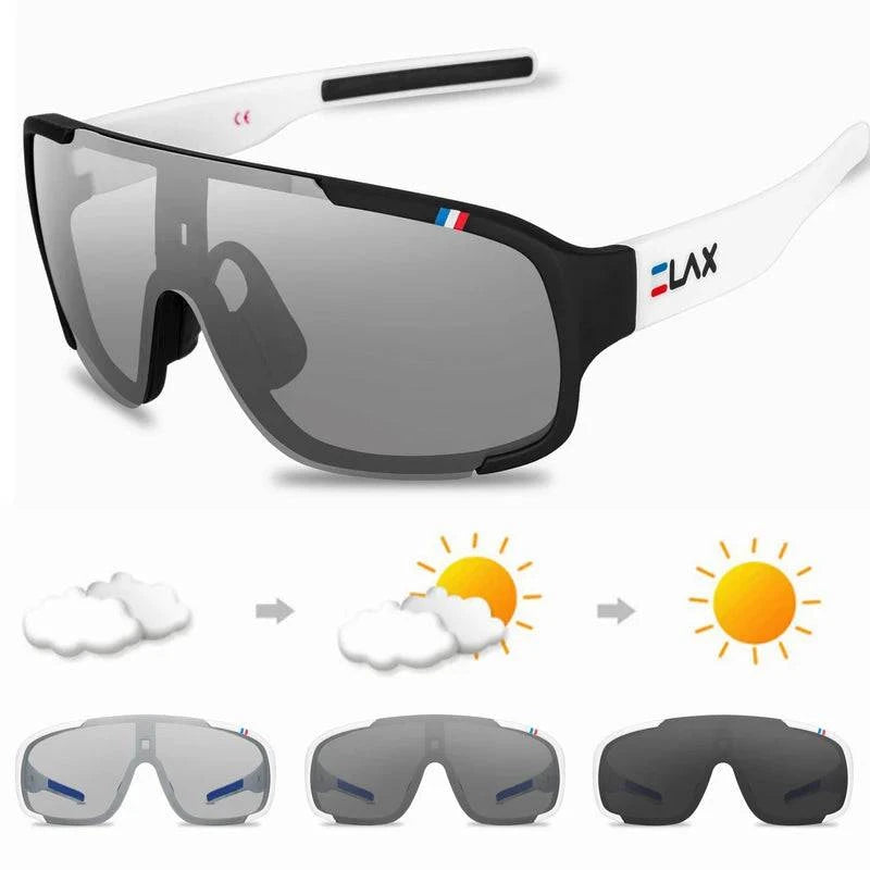 Nehwei enterprise ELAX polarized and photochromic cycling glasses with sporty design for men and women, suitable for outdoor biking and fishing