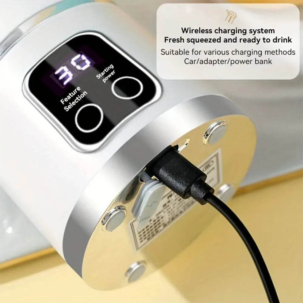 Nehwei enterprise portable USB rechargeable mini blender with digital display and 12-blade system for travel and smoothies.