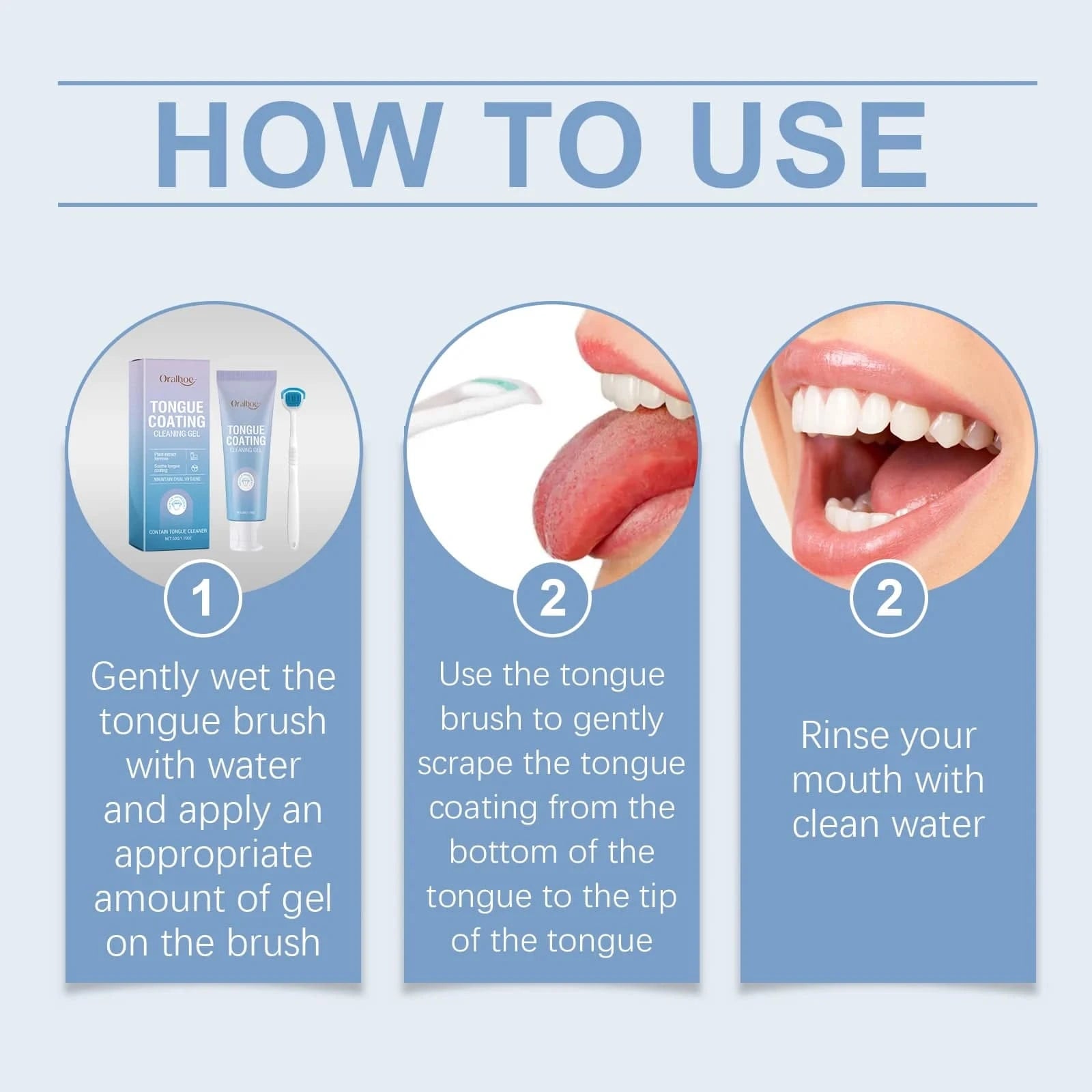 Nehwei enterprise tongue cleaning gel and brush kit for fresh breath, tongue coating removal, and oral health care.
