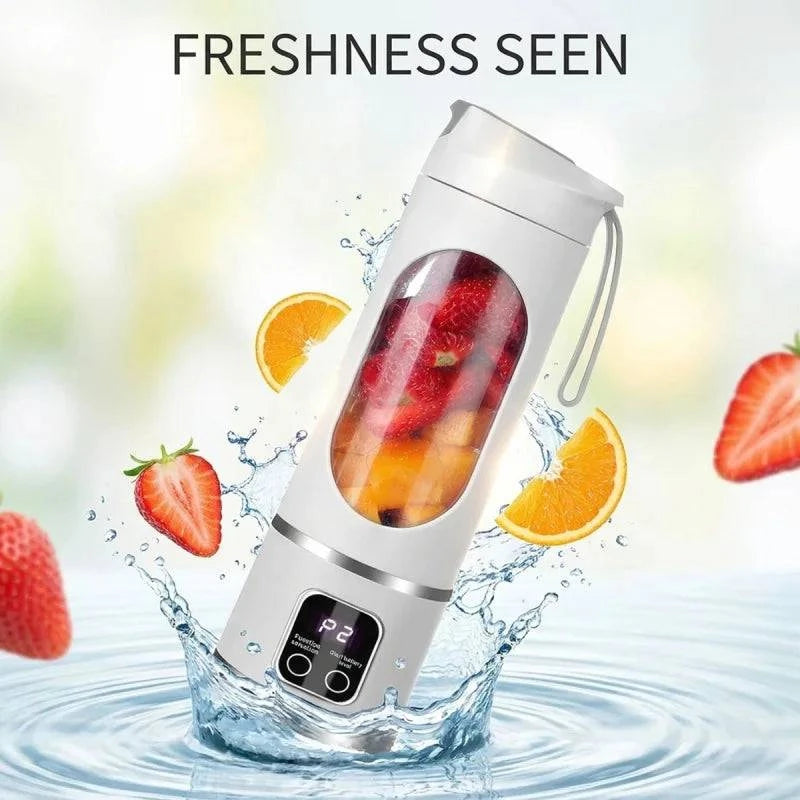 Nehwei enterprise portable USB rechargeable mini blender with digital display and 12-blade system, ideal for travel and smoothies.