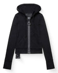 Nehwei enterprise Y2K street Harajuku oversized hoodie with zipper, multi-pocket design, solid color, casual women's American fashion style
