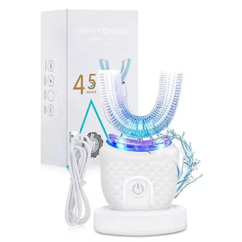 Nehwei enterprise U-shaped electric toothbrush with 360-degree automatic cleaning, showcasing its innovative design for dental care.