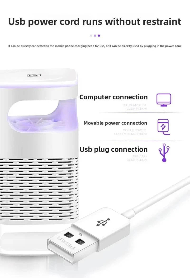 Nehwei Mosquito Killer Lamp with LED light trap, USB powered, ultra-quiet electronic fly and bug repeller for home use