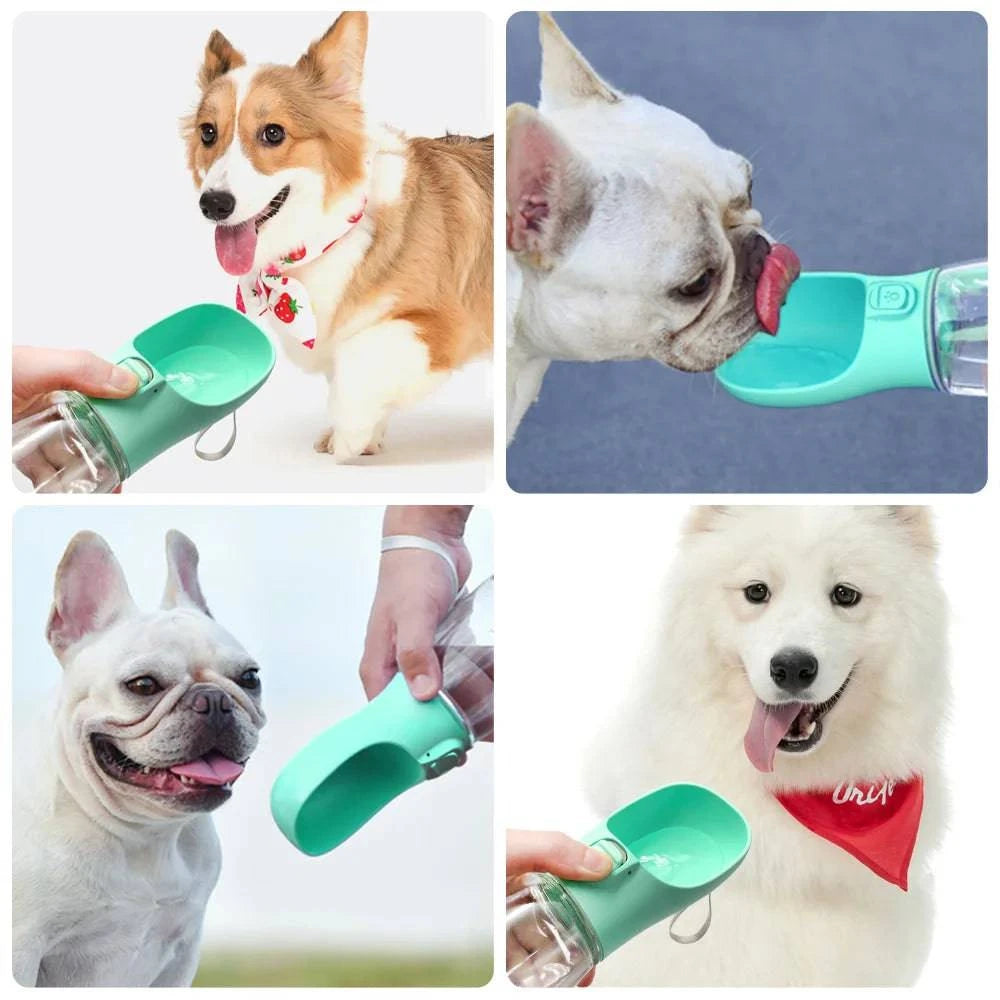 Portable dog water bottle for small and large dogs, cats, and puppies by Nehwei Enterprise, leak-proof travel pet drinking cup.