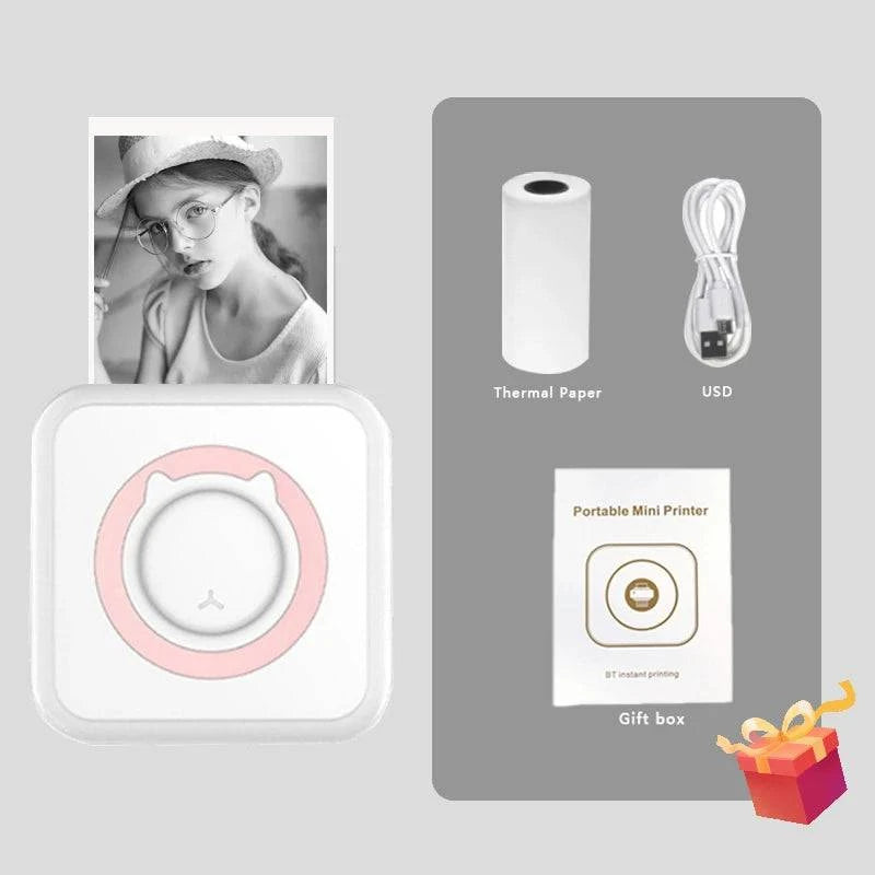 Nehwei enterprise MINI Print portable thermal printer with wireless Bluetooth, 58mm label and photo printing for Android and iOS.