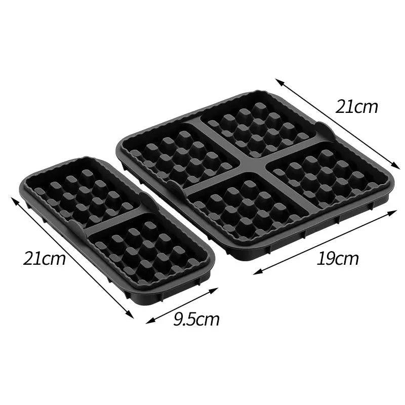Nehwei enterprise silicone biscuit mold set with square waffle shape, non-stick baking tray for pancakes and baking accessories.