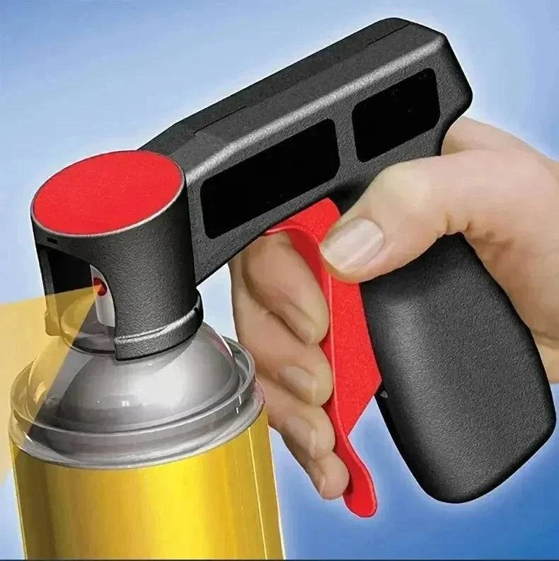 Nehwei enterprise portable handheld spray gun for furniture, wall paint, latex, and automotive coating, shown in use.