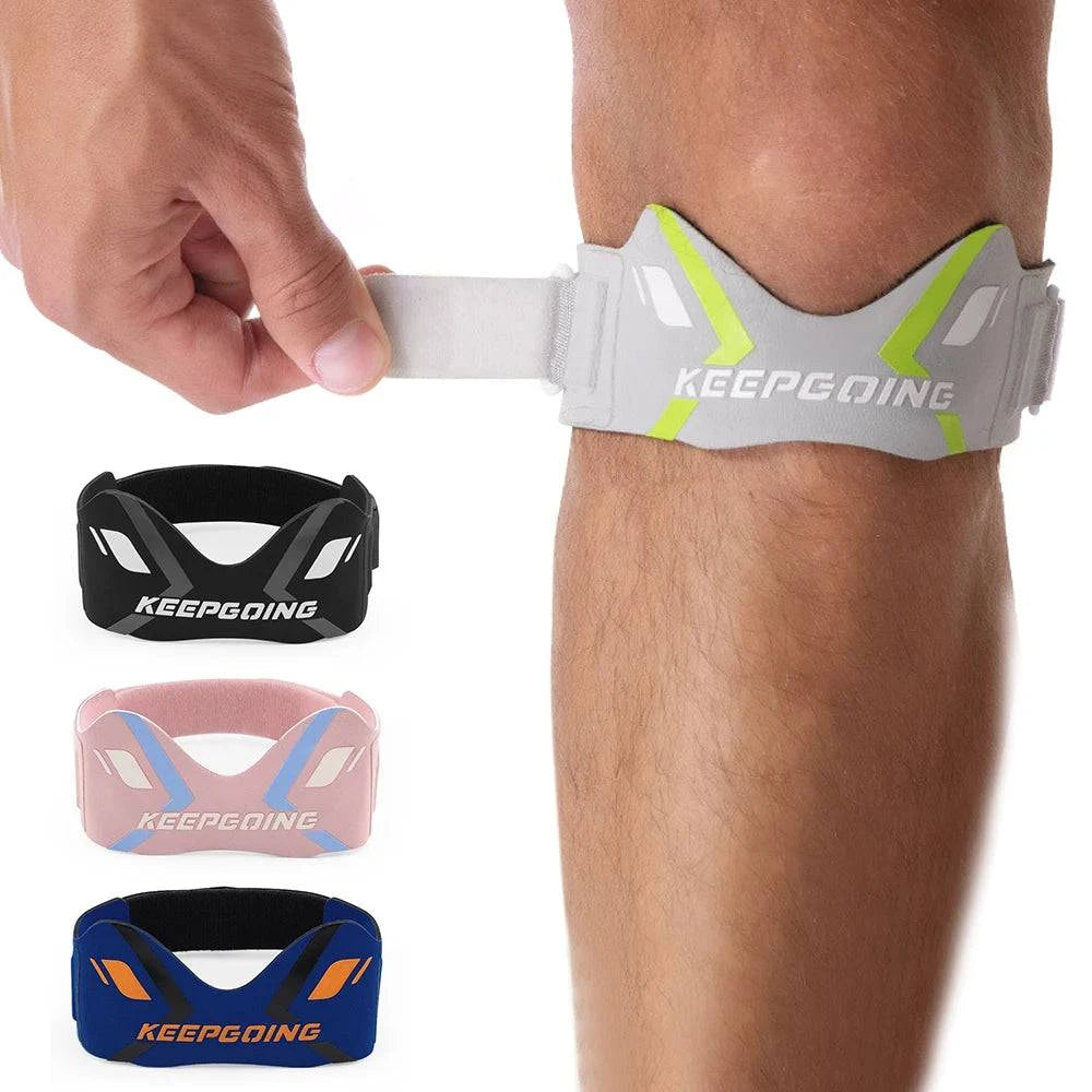 Nehwei enterprise patella knee strap band for knee pain support with ergonomic pad and stabilizer braces for tendon relief.