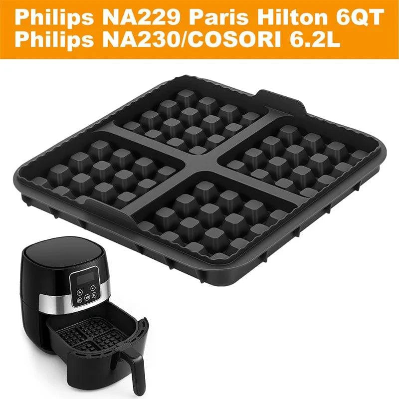 Nehwei enterprise silicone biscuit mold set with square waffle shape, non-stick baking tray for pancakes and baking accessories.
