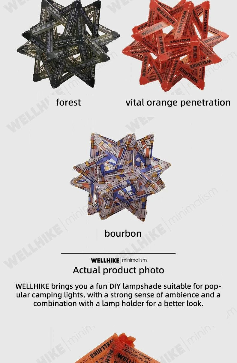 Waterproof outdoor camping lantern shade by Nehwei Enterprise, designed for star camping lights and tent atmosphere illumination.
