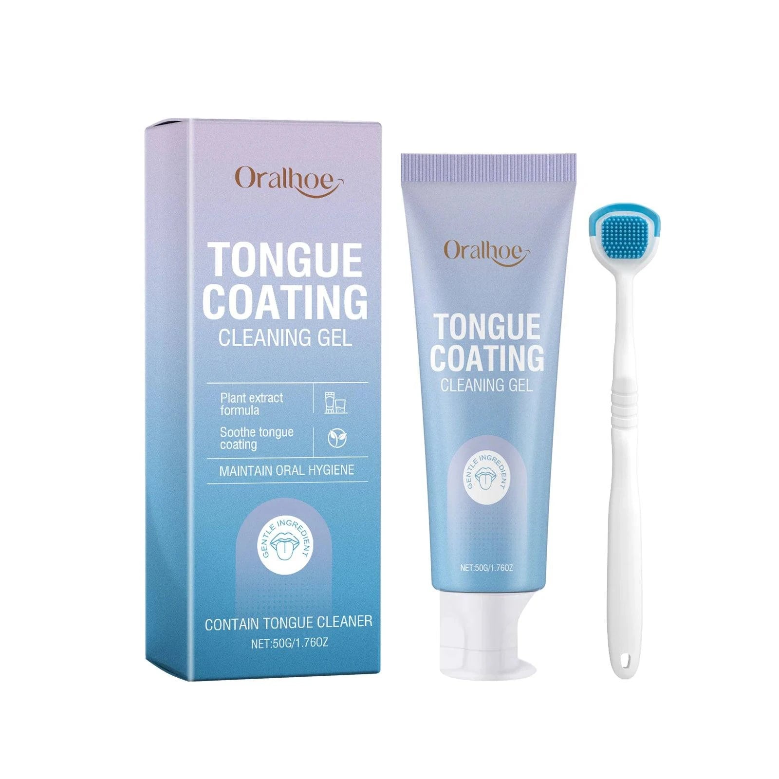 Nehwei enterprise tongue cleaning gel with brush kit for fresh breath, removing tongue coating and promoting oral health.