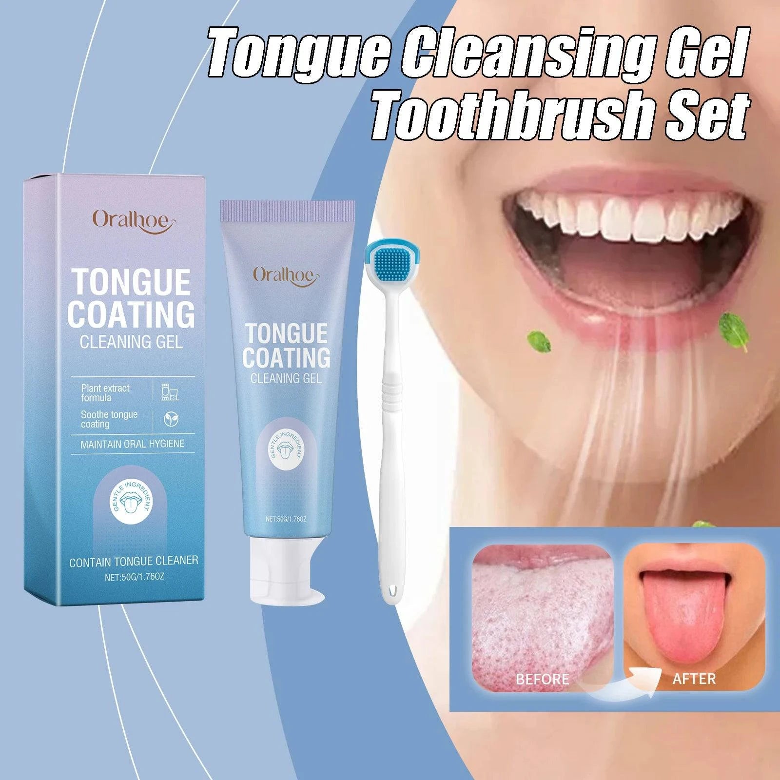 Nehwei enterprise tongue cleaning gel in a tube, designed to remove tongue coating and improve fresh breath.